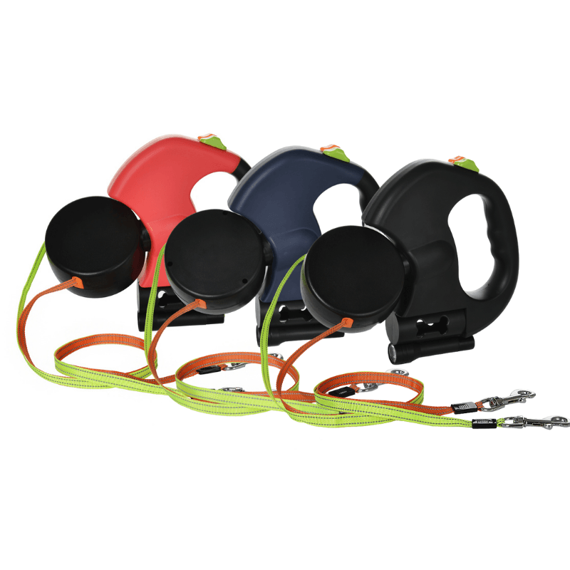 Duo Smycz – Automatyczna Podwójna Smycz 3w1 z Latarką | Koniec z Poplątanymi Spacerami! 🔦